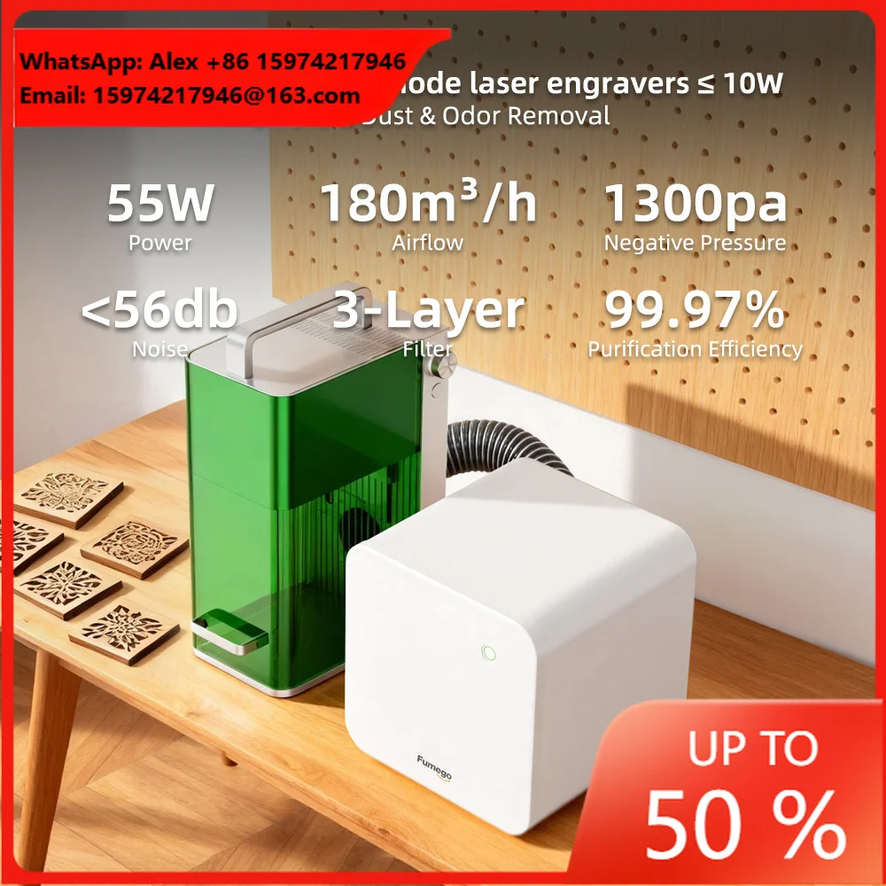 XT35 Desktop White Fume Extractor&Smoke Purifier For Laser Engravers-Professional Air Filter For Home Workshop Odor&Fume Removal