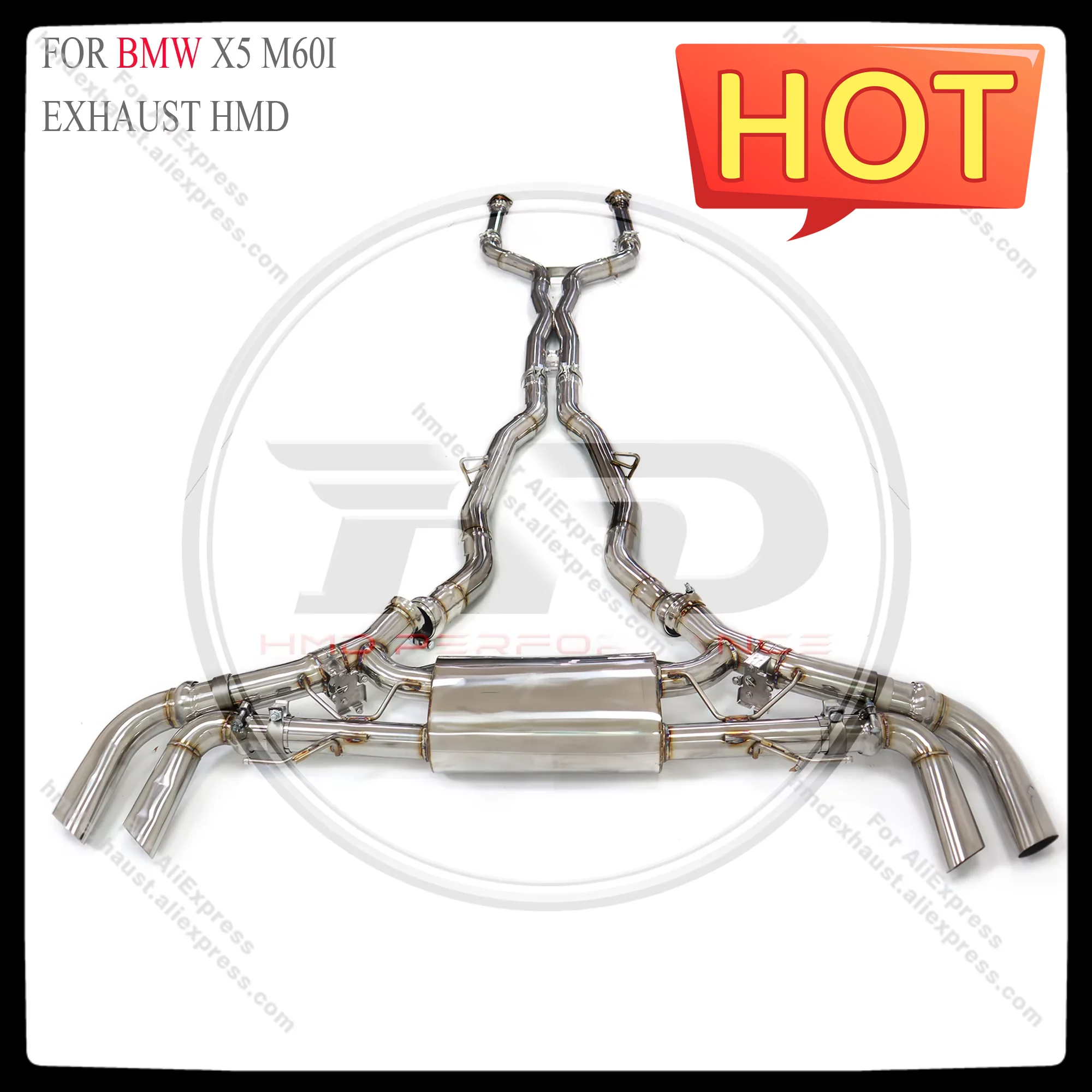 

HMD Exhaust Pipe SystemStainless Steel Performance Catback for BMW X5 M60I 4.4T Muffler With Valve