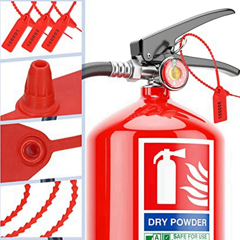 2000 Pcs Plastic Tamper Seals Fire Extinguisher Tags Security Tags Seals Safety Numbered Zip Ties Labels