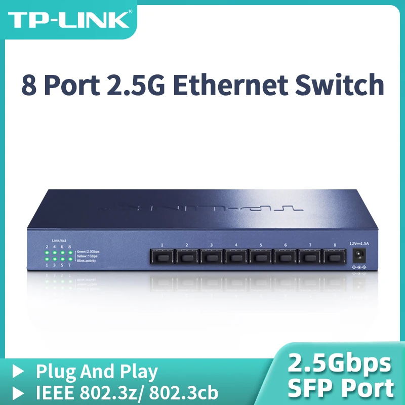 TP-Link 8 Port 2.5G SFP Port Ethernet Switch 2.5GBASE-T Network Switcher 2500Mbps Network التوصيل البصري والتشغيل TL-SH1008F #1