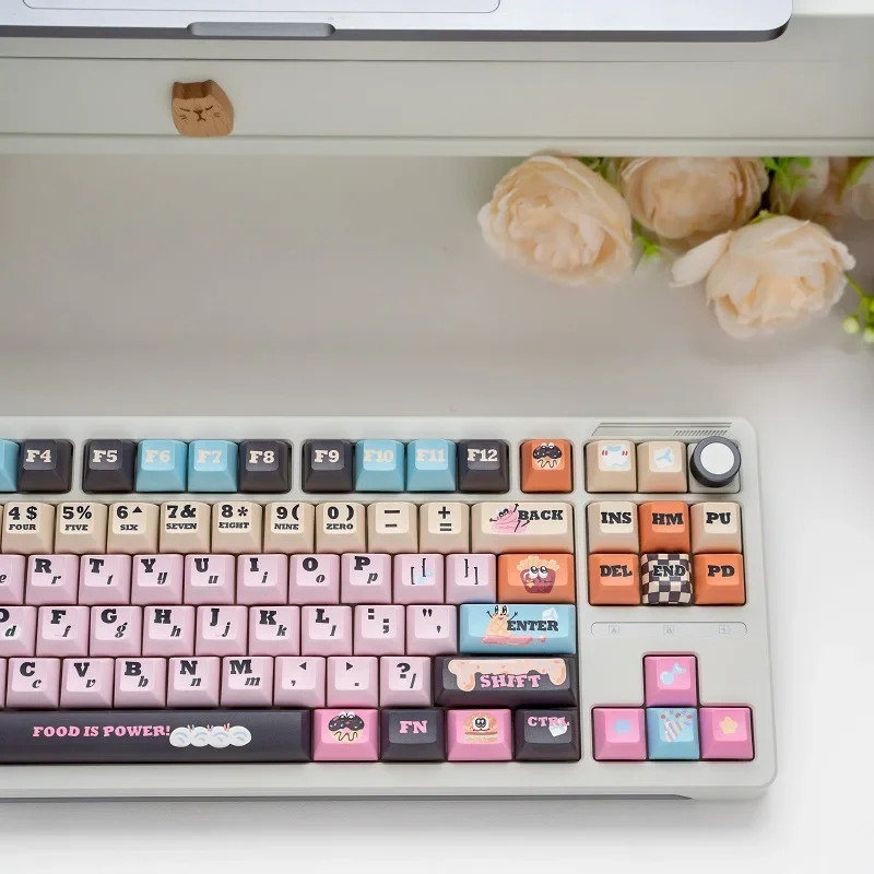 Caloric Dopamine Theme Keycap 142Key PBT Custom Pink Girl Keyboard Cap KCA Profile Key Cap for Mechanical Keyboard Accessories