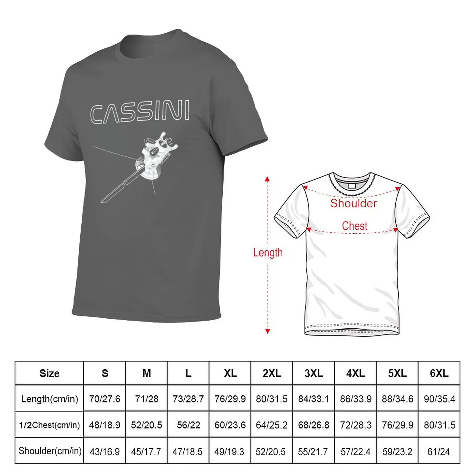 Cassini-Huygens Mission T-Shirt plain Short sleeve tee plus size tops t shirts men