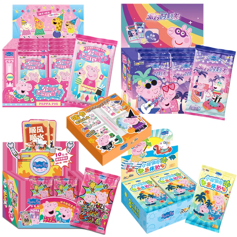 

Sanrio Peppa Pig Card Mummy George Daddy Granny Grandpa Anime Years Package Collection Family Portraits Cards Children Toys Gift