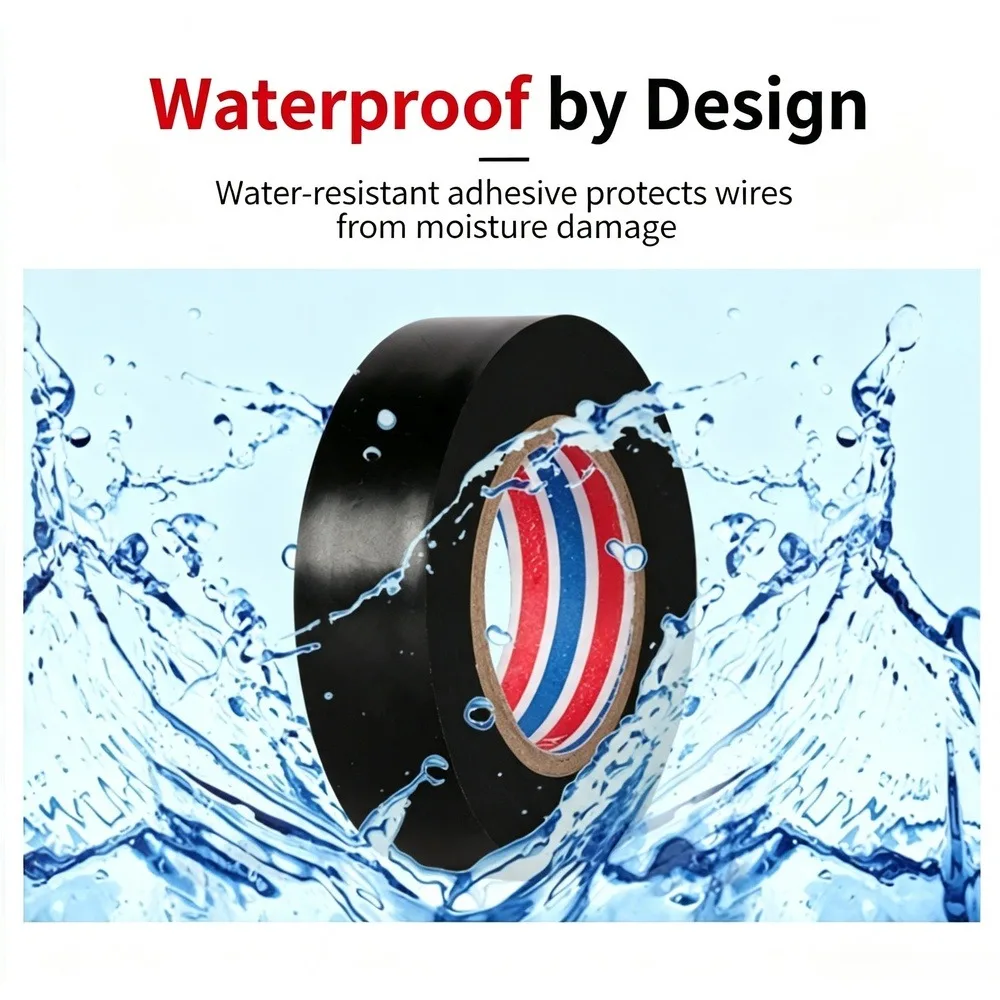 Waterproof Electrical Insulation Tape, High Adhesive PVC Tape for Wire Wrapping & Repair, 2 Pack, Random Colors