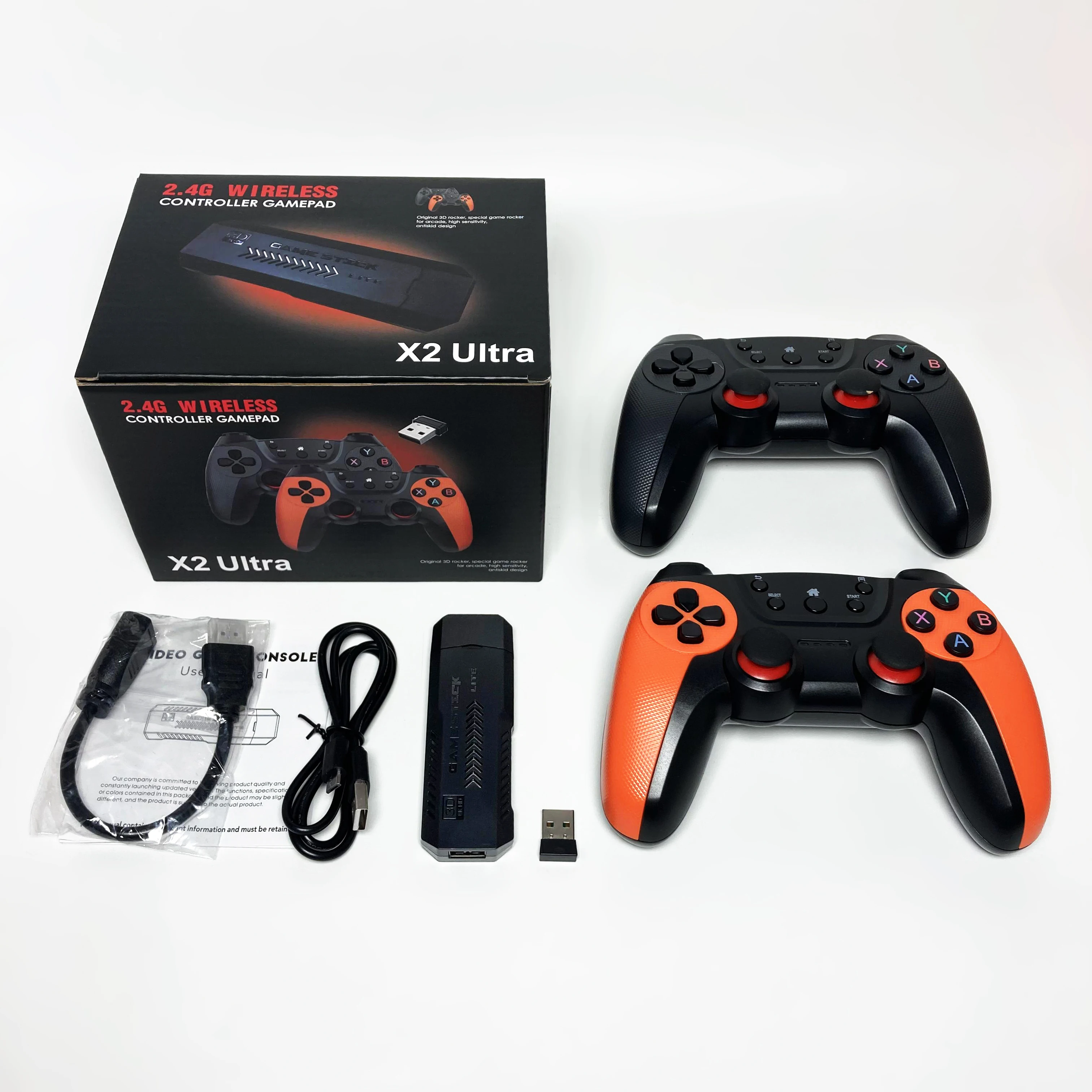 X2 Ultra Video Game Stick Console, 2.4G Duplo Controlador Sem Fio, 4K HD30000 Jogos, 128G, Jogos Retro, Presente das crianças