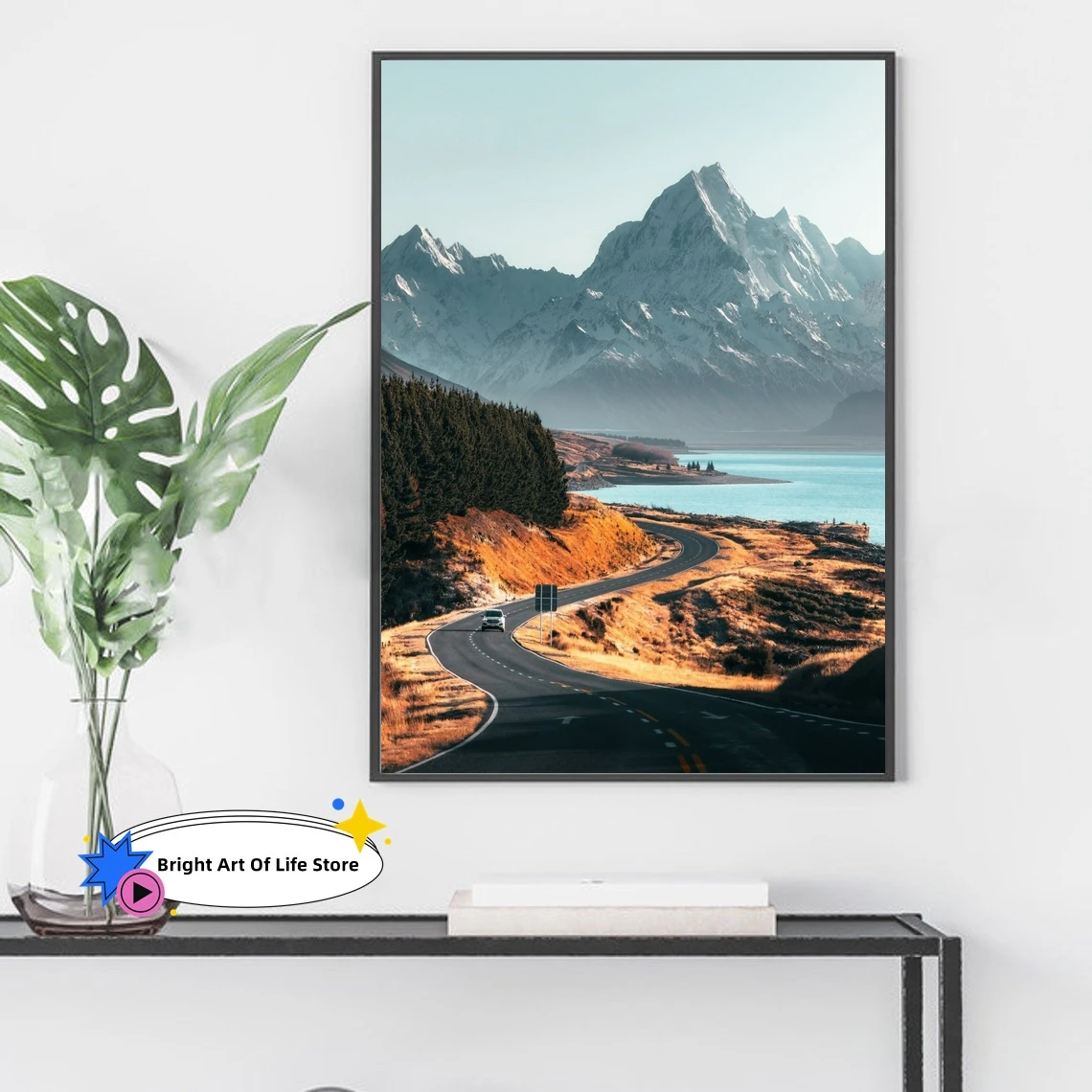 Mt Cook Print, Stunning landscape Wall Art Print, Beautiful photography print Lookout, Lake Pukaki New Zealand,Canvas Art Poster