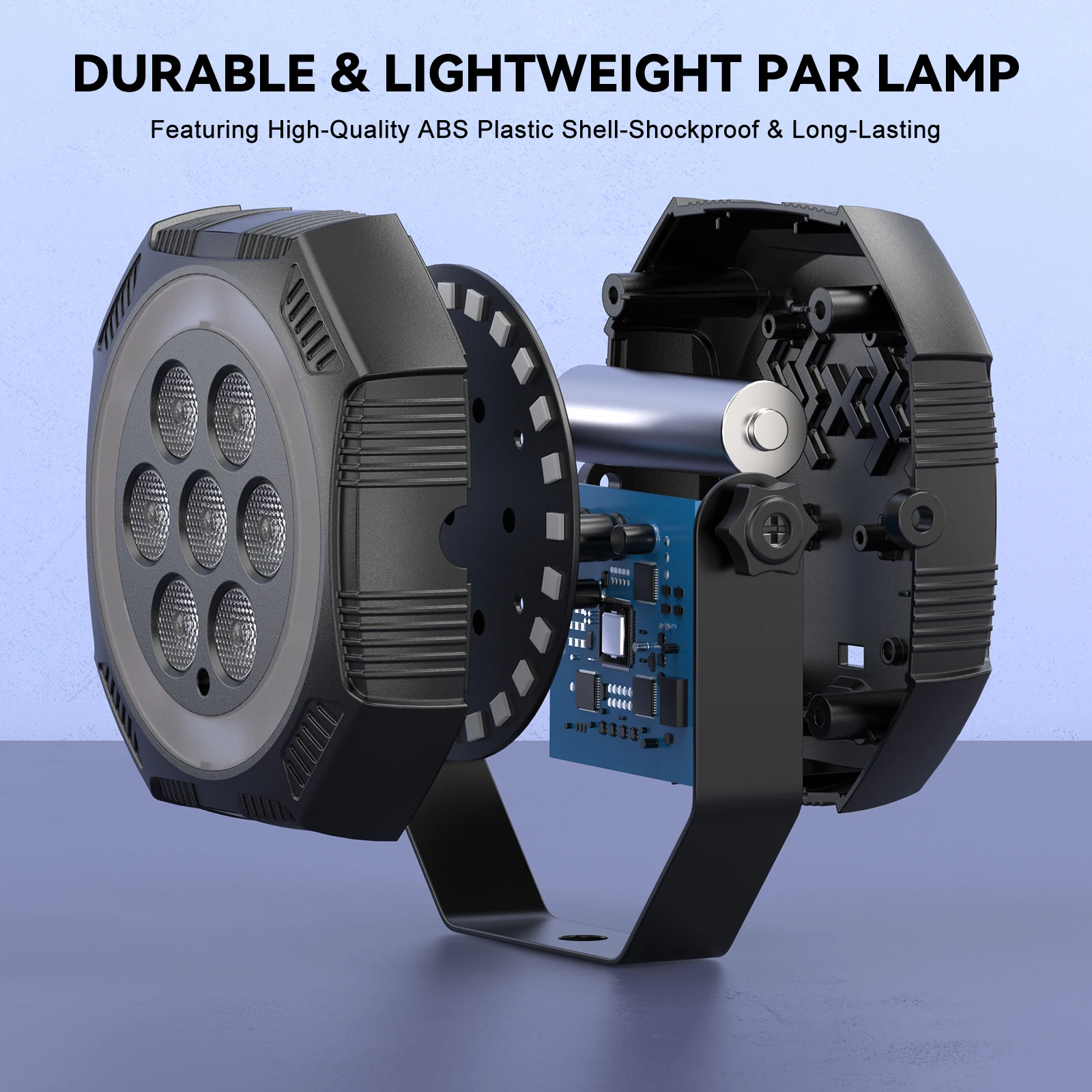 8PCS Mini Par Lights 7LED RGB 4IN1 Stage Par Light w/Halo Light Strip Remote Control DJ Disco Lights Effect Lighting for Theater