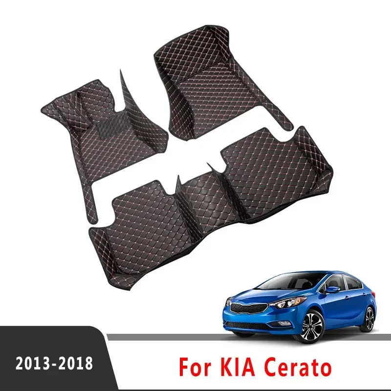 For KIA Cerato Forte YD 2018 2017 2016 2015 2014 2013 Car Floor Mats Interior Leather Carpets Auto Decoration Protector Covers