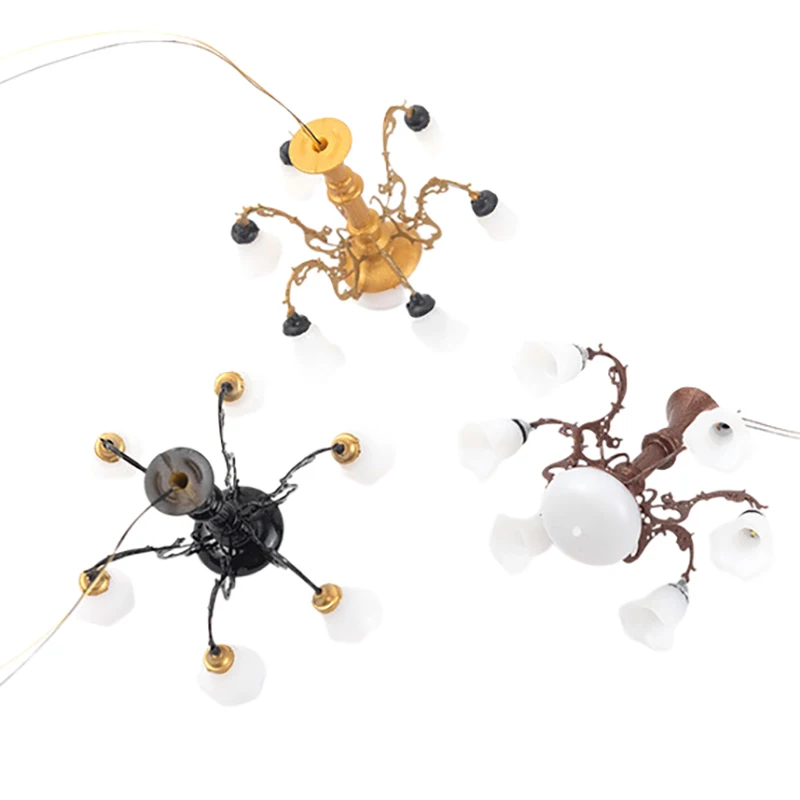 Miniature Dollhouse Ceiling Lamp Wall Light Desk Lamp Mini LED Lighting Home Decoration Doll Furniture Toy Can Be Bright