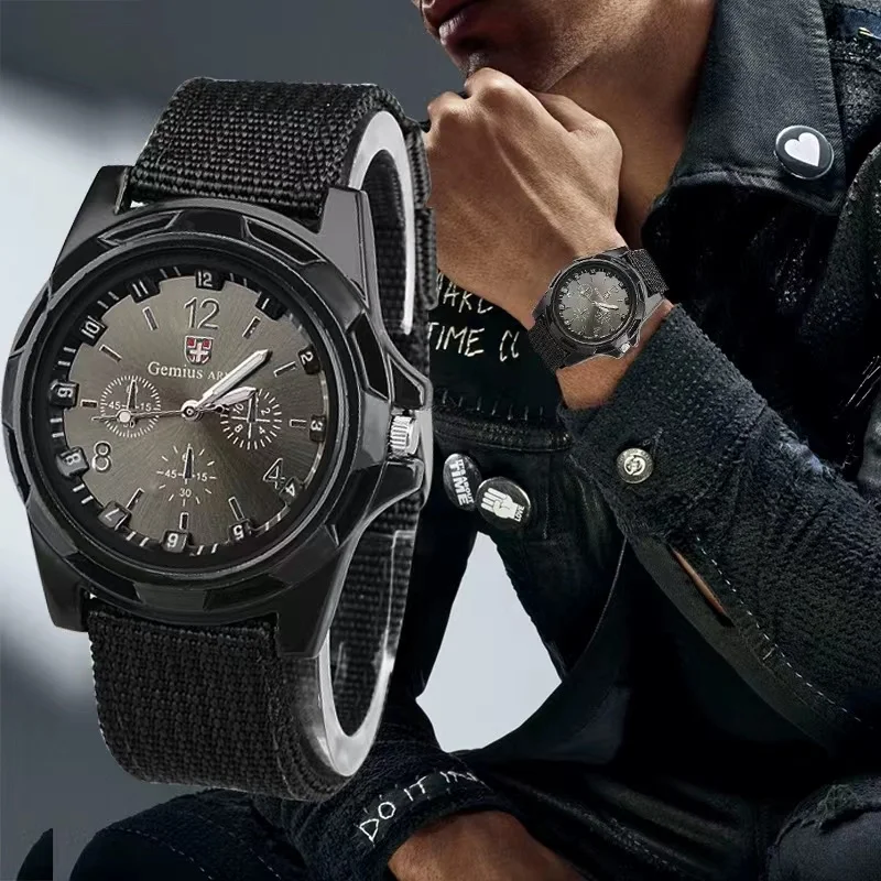 Cinturino in Nylon militare da uomo movimento al quarzo di alta qualità orologio sportivo da uomo orologi da polso Casual da uomo all\'aperto orologi