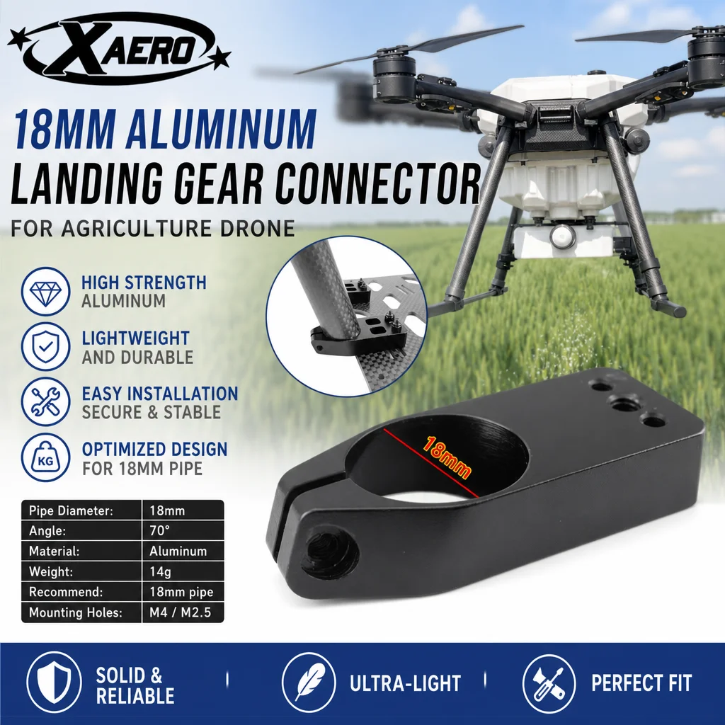 

XAERO DIY 18mm Aluminum CNC Water Tank Landing Gear Connector for Fertilizer Spreading Drone