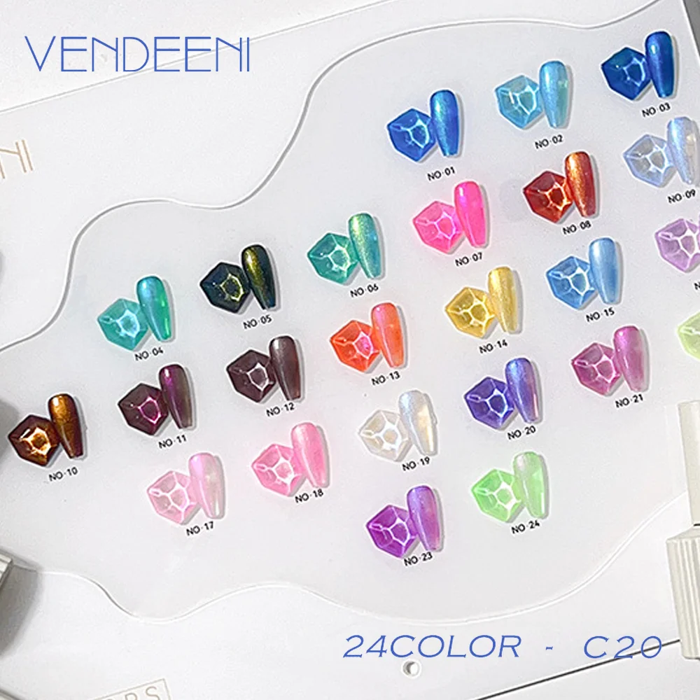 Vendeeni Korea TPO HEMA FREE 24Colors Summer Ice Through Style Uv Gel Polish Nail Set Nail Art Icy Nude Jelly Gel Polishes Kit