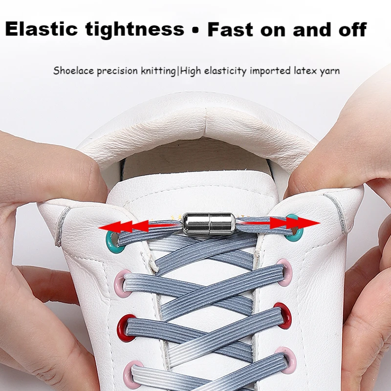 

Gradient Elastic Laces without ties Shoelaces for Sneakers No Tie Shoe laces Kids Adult Flat Quick Shoe lace Rubber Shoestring