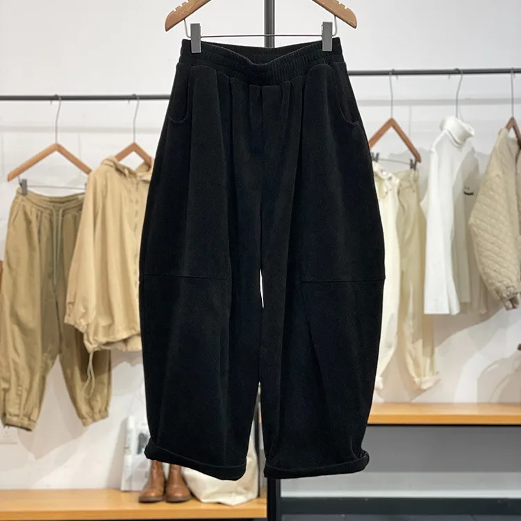 الكورية Sle سراويل تقليدية عالية الخصر سروال قصير سراويلي حريمي المرأة السراويل الطويلة ربيع الخريف جديد بسيط مطابقة تسع نقاط