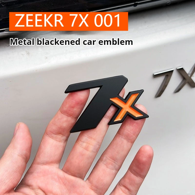 

For ZEEKR 7X 001 Matte Black Emblem Metal Sporty Emblem Sticker Modification Accessories
