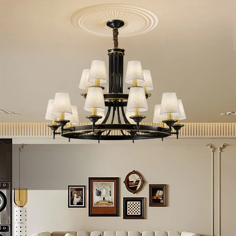 

Luxurious American-european Brass Pendant Chandelier - Elegant Lighting For Living Room Dining Room & Villa Hotel Decor