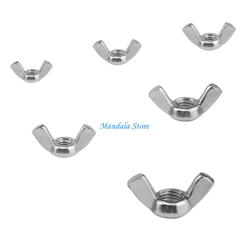 U2JC 100pcs Wing Assorted set 3/4/5/6/8/10/12cm Stainless Steel Wing set
