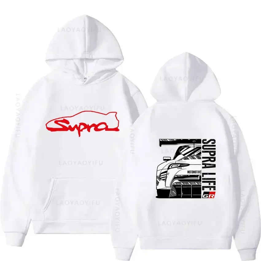 

Initial D Supras MK4 Hoodies Men's and Women's JDM Manga Print Loose Casual Long Sleeve Japanese Casual Sporty Sweatshirt Hooded