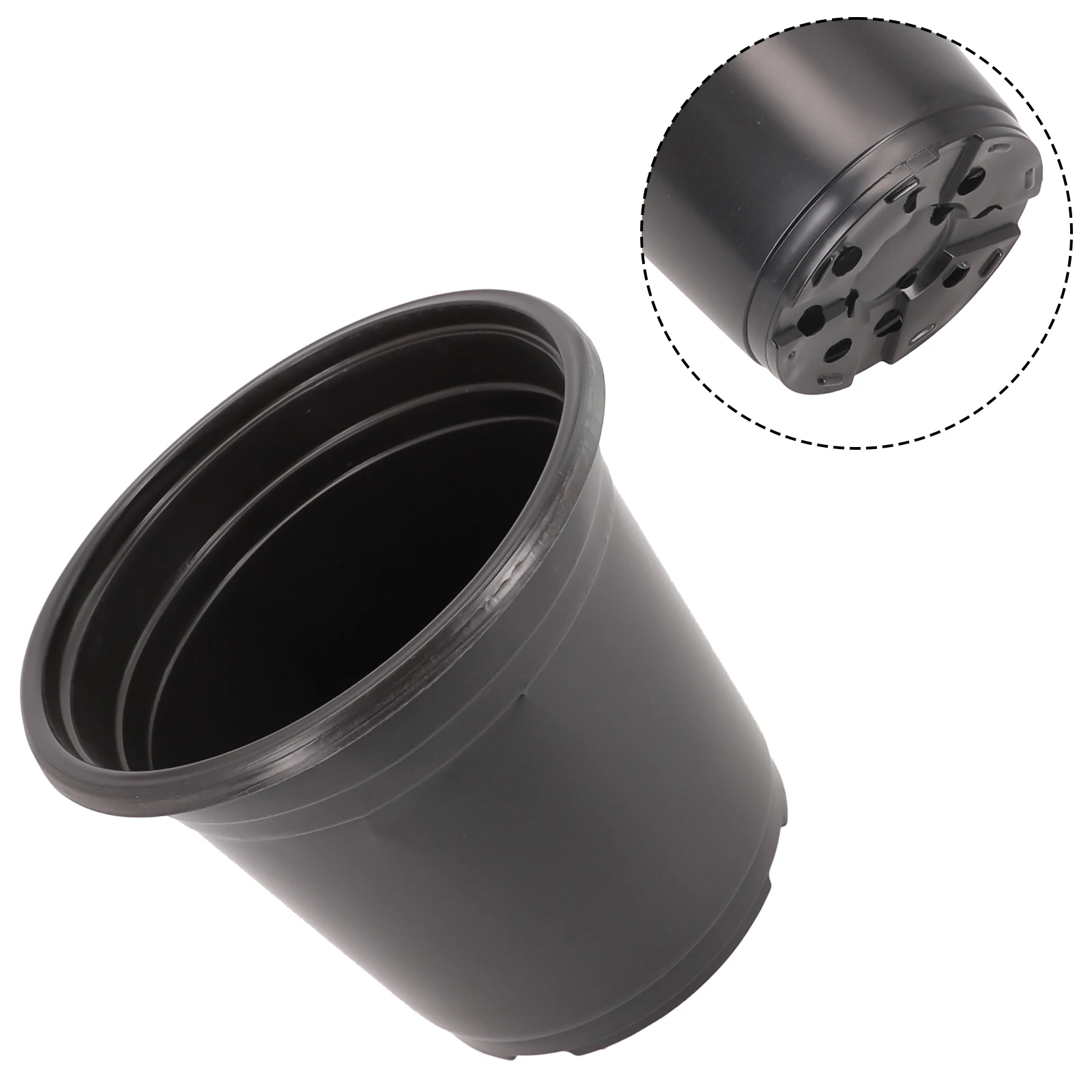 Black Plastic Round for Aloe Vera Bonsai Orchid Pothos Snake Plant Succulent Herbs Mint and Water Hyacinth Planting