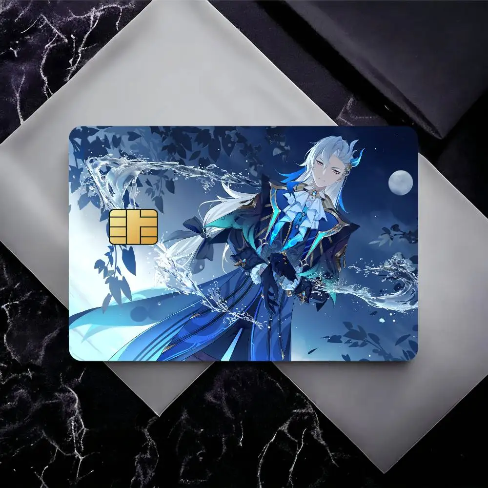 Genshin Impact Neuvillette Credit Card Skin Stickers for Bank Card Bus Metro Card Sticker Waterproof Gift