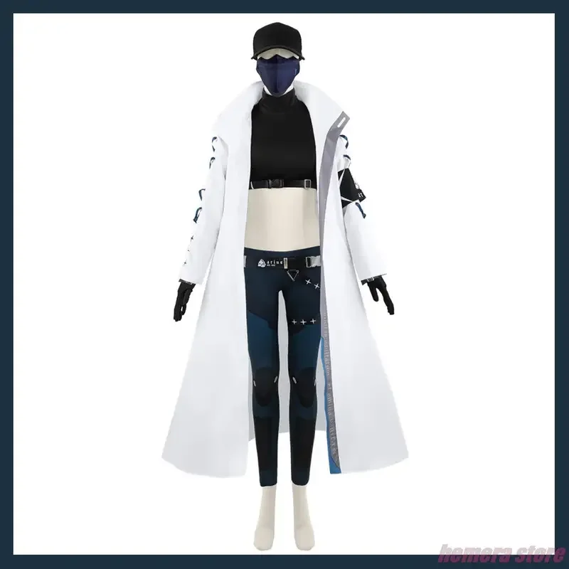 Anime Spiel blaue Ware Projekt MX Jomae Saori Cosplay Kostüm Perücke lange Trenchcoat Stiefel Frau sexy Halloween Karneval Anzug