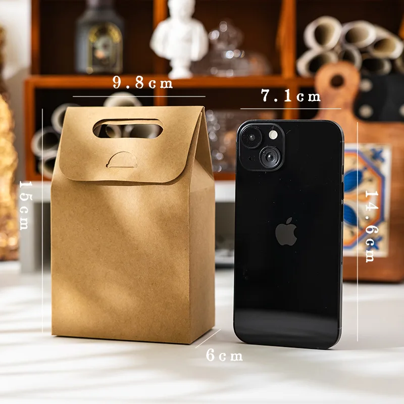 Thickened Kraft Paper Gift Boxes Portable Minimalist DIY Sticker Wrapping Boxes for Candy & Small  Presents  Packaging