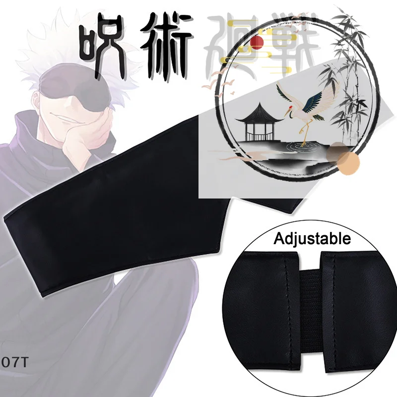Gojo Mask Blindfold Cosplay Prop Anime Black Man Woman Hair Band Accessories