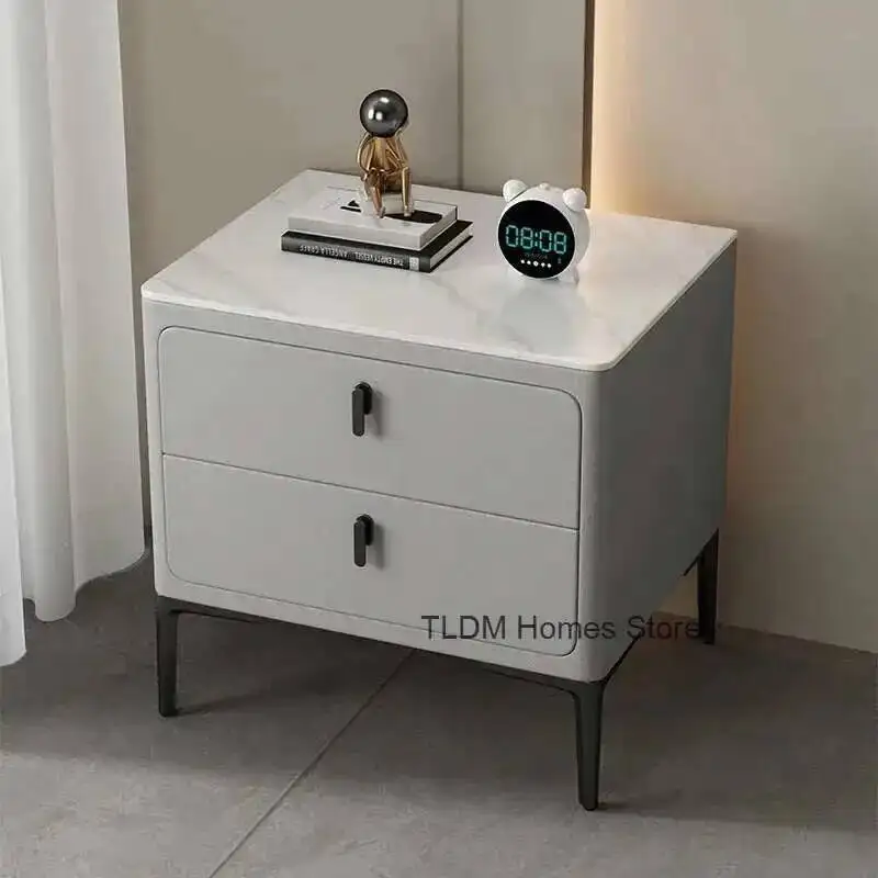 Modern Italian Bedsides Table Gray Colour Wood Luxury Minimalist Bedsides Table Minimalist Mesita De Noche Dormitorio Furniture