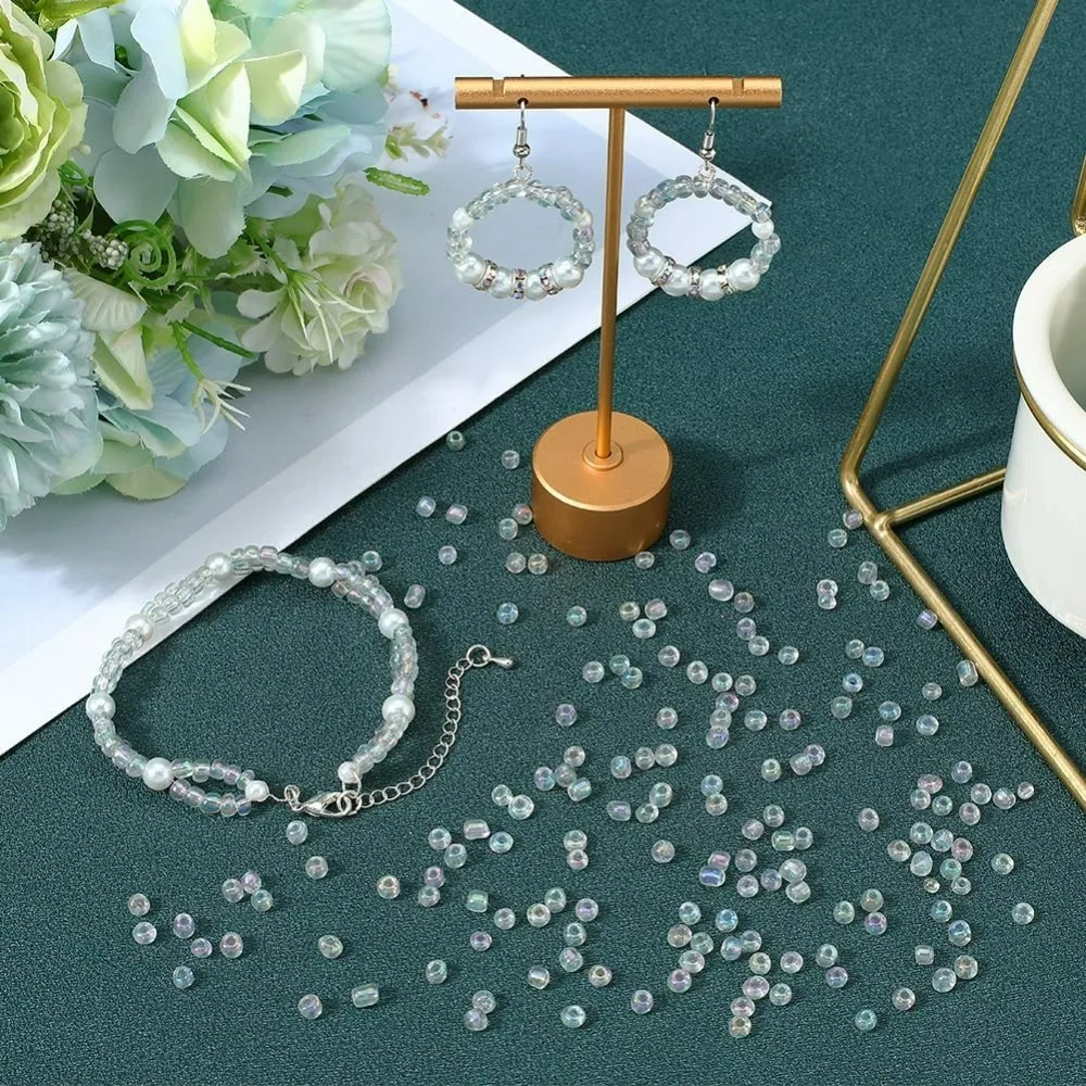 1박스 200G 6/0 유리 시드 비즈 4mm 시드 비즈 벌크 소형 미세 AB 컬러 투명 원형 포니 컬러풀 비즈 쥬얼리용