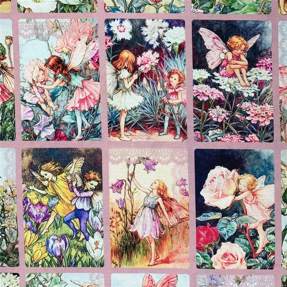 Romantic rose vintage flower fairy cotton fabric for Sewing Quilting Accessories DIY girl Sheet Pillowcase Patchwork Material