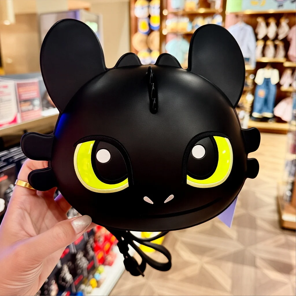 Universal Studios Toothless Night Fury Black Leather Coin Purse Phone Bag Crossbody Bag Girls Gift Travel Souvenir
