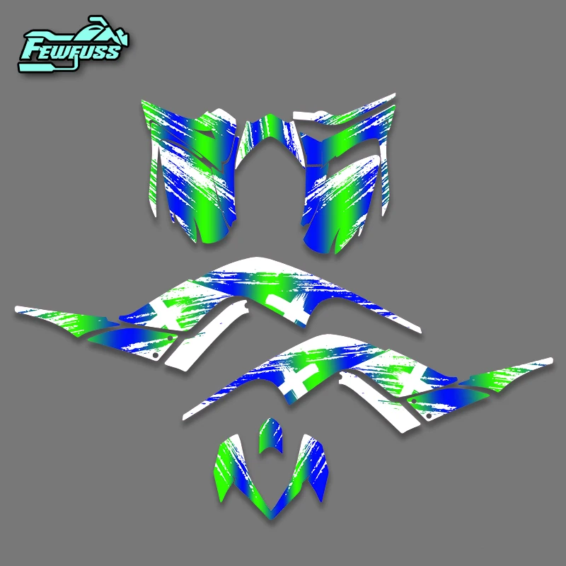 Fewfuss Custom Name & Number Graphics Decals Kit For Yamaha Raptor 700 06‑12 ATV  002