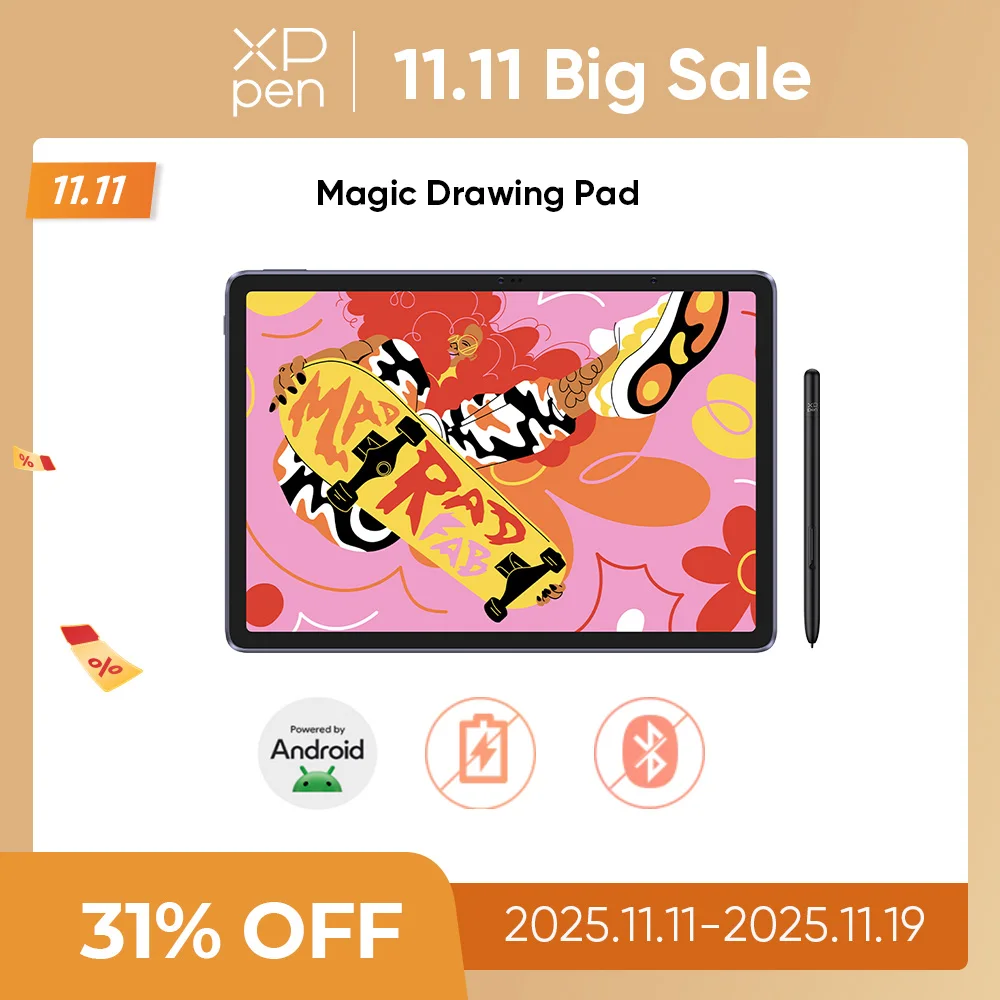 

XPPen Magic Drawing Pad 12.2 inch Tablet Android 8GB/256GB 8000mAh with X3 Pro Slim Stylus 16K Pressure Levels Drawing Tablet