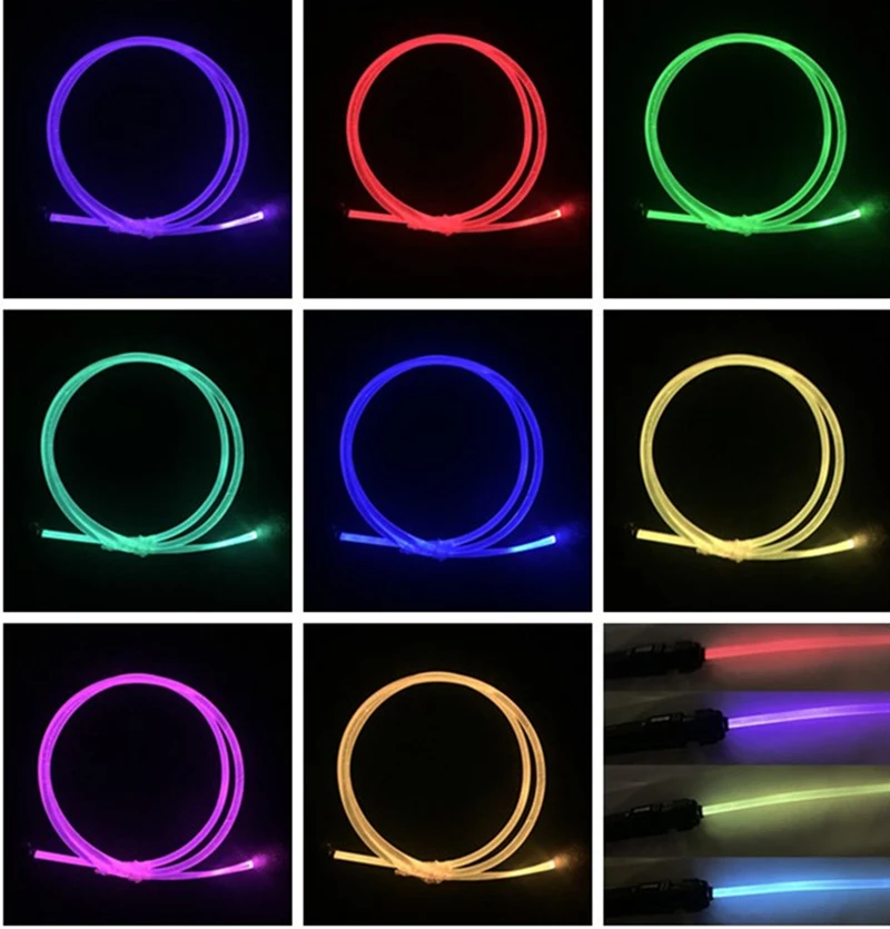 high quality side glow transparent solid core optical fiber cable car Optic Lighting Tail light 28 key remote control led colors