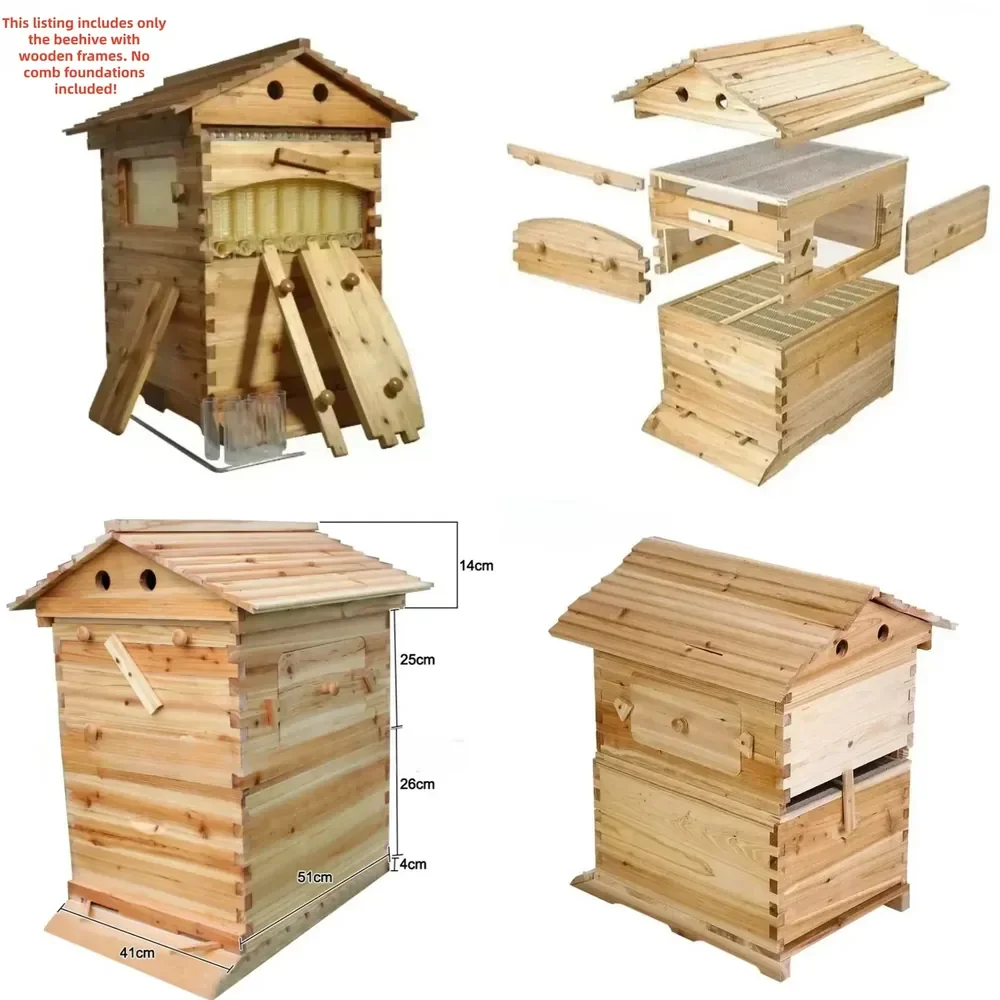 2026 Automatic Honey Extraction Hive for Water-Boiled Larch Honeybee Hive Self-Flow Honey Comb Beekeeping Equipment