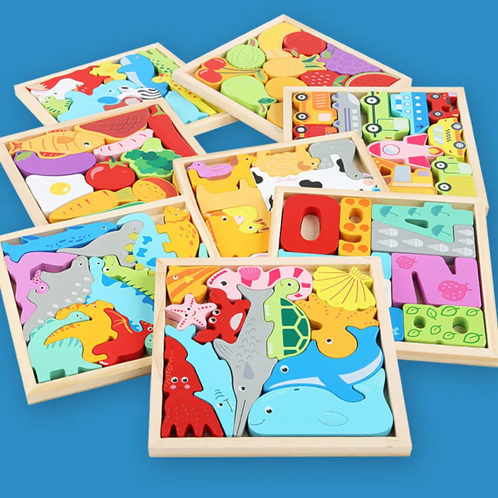 Puzzle di frutta Accessorio interattivo per bambini resistente all'usura Giocattolo in legno