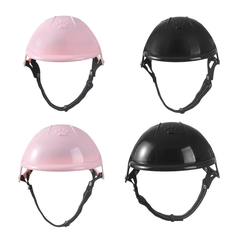 Leichter ABS-Haustierhelm, Hundehelm mit Ohrlöchern und verstellbarem Kinnriemen für Motorradfahren, Radfahren oder – Detail 9