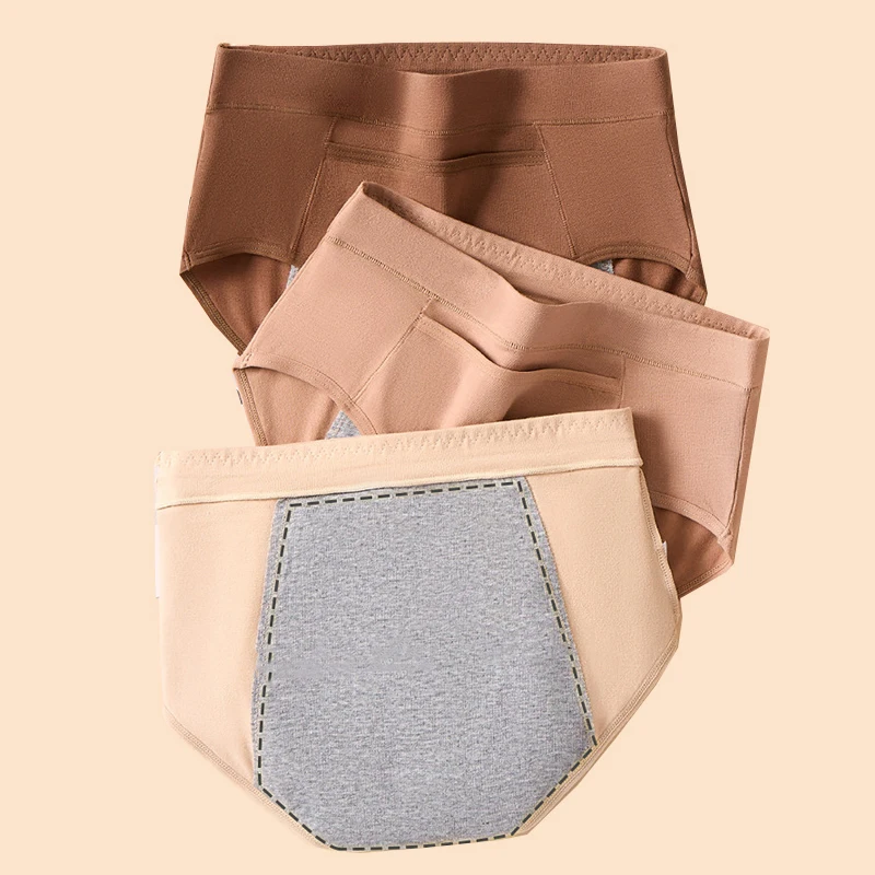 سراويل الحيض للنساء ، لباس داخلي ، ملابس داخلية مانعة للتسرب ، ملخصات للفتيات ، سراويل فترة عالية الارتفاع ، ملابس داخلية نسائية قطنية ، 3 * * #2