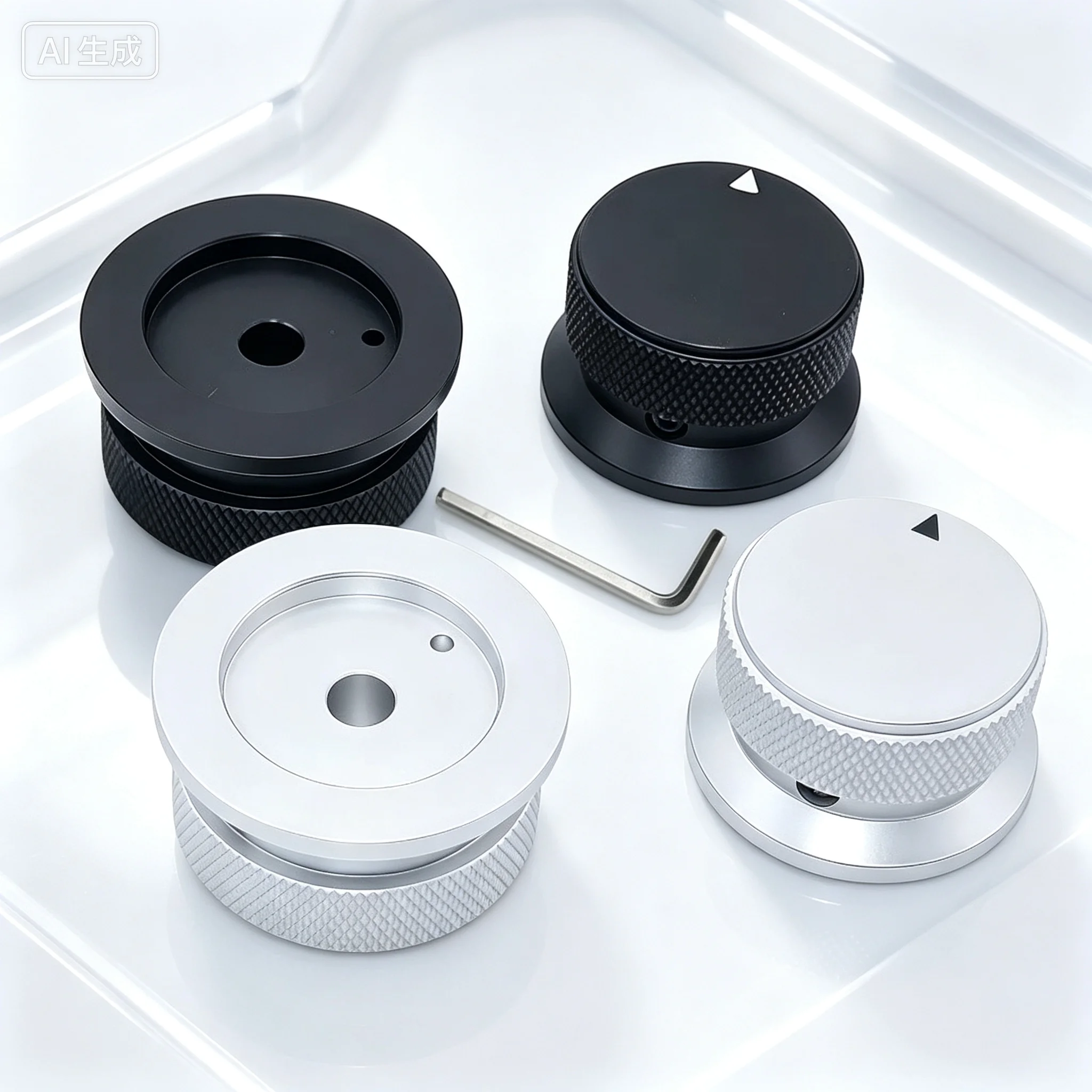 Solid Sandblasted Knurled Aluminum Knob 34X20 38X20 Inner Hole 6 for Tube Amp Volume Control
