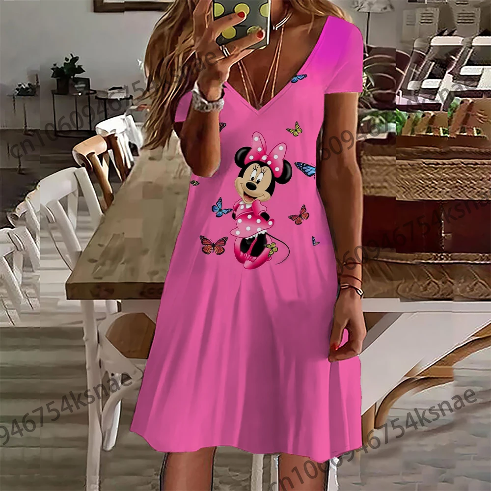 

Disney V Neck Dresses for Women 2022 Summer Dresses Summer 2022 Woman Women's Sundress Green Dress Chic Point Playa Skirts