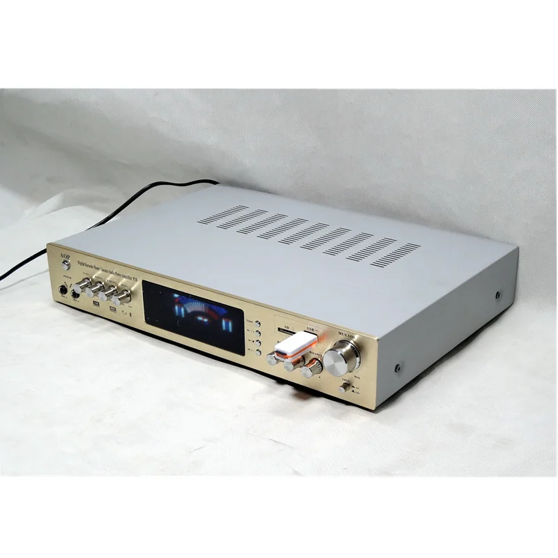 Amplificateur Audio stéréo avec Bluetooth AOP-P10, 5.1 canaux, HIFI, Home cinéma, numérique, karaoké, KTV, avec entrée Microphone USB SD