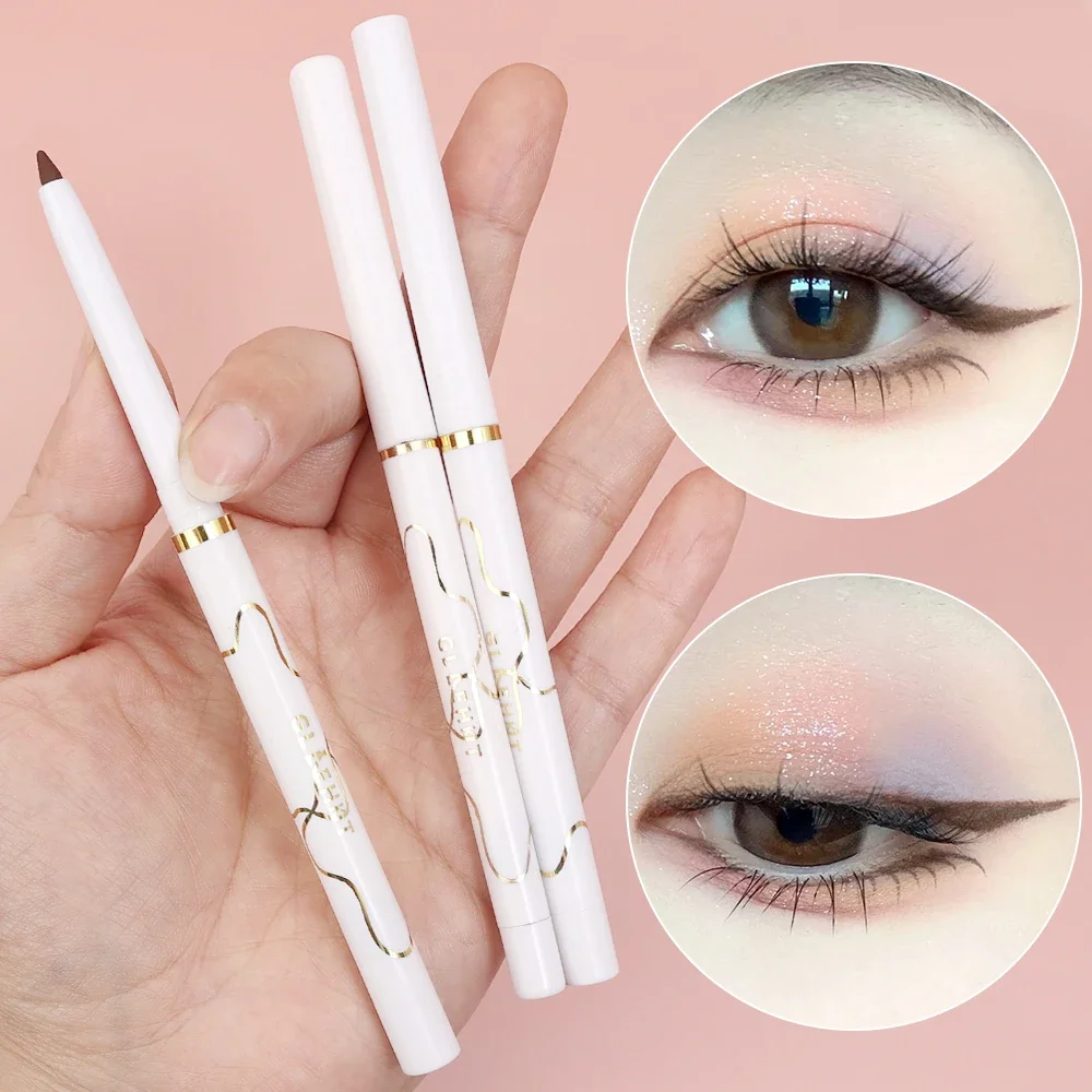 Matte Black Brown Ultra-thin Eyeliner Gel Pencil Waterproof Lasting Not Blooming Lying Silkworm Eyeliner Eyes Makeup Cosmetics