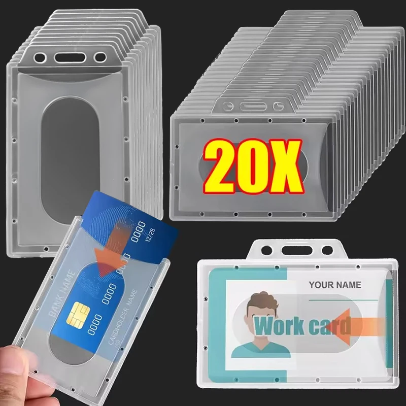

Прозрачный чехол для карточек, рабочие держатели для карточек, жесткий пластик, многофункциональный защитный чехол, чехол для удостоверения личности, защитный чехол для офиса