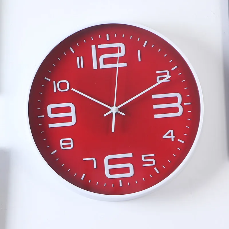 [12 inch 30CM] Fashion Silent Wall Clock Creative Three-Dimensional Digital Scale   No Punching