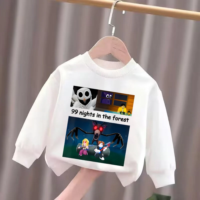 جديد 99 ليال في الغابات الأطفال هوديس بنين بنات يوميا عارضة البلوز الكرتون أنيمي طويلة الأكمام أعلى طفل هدية عيد ميلاد #2