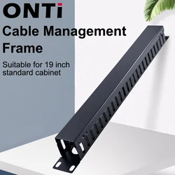 1U 네트워크 케이블 관리 수평 마운트, 19 인치 서버 랙, 12/24 슬롯 금속 핑거 덕트 와이어 오거나이저, 커버 포함