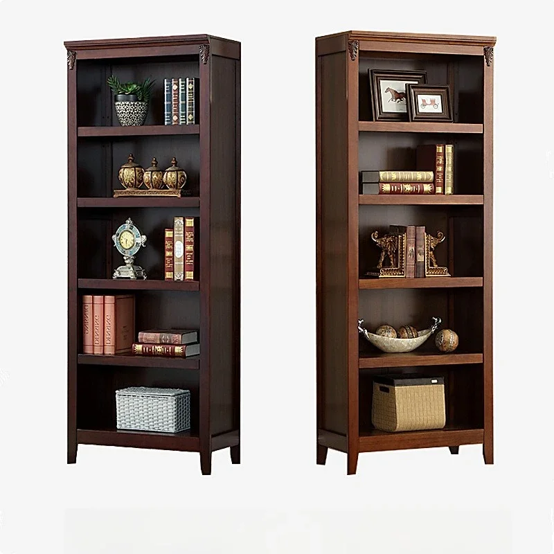 

Bookcase Solid wood bookshelf, floor-to-ceiling bookcase, living room locker, grid
