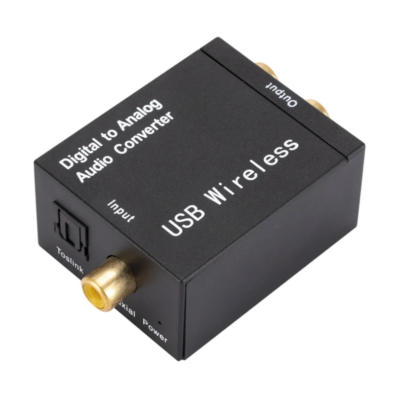 Conversor de Áudio Digital para Analógico, Suporte Bluetooth, Fibra Óptica, Toslink, Sinal Coaxial, RCA, R, L, Decodificador, SPDIF, DAC