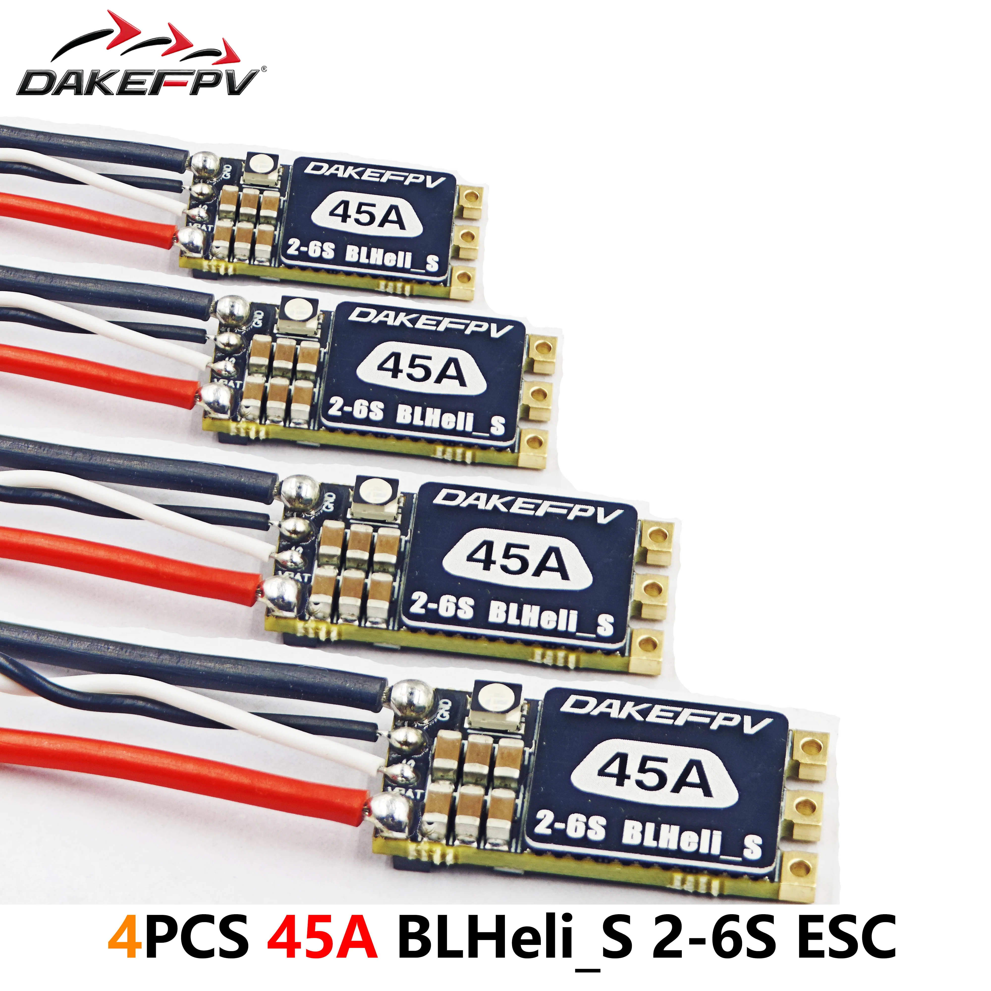 DAKEFPV 35A 45A BLHeli_S BLS 2-6S ESC Integrierte programmierbare RGB LED ONESHOT125 D-Shot 150/300/600 für RC FPV Quadcopter Rahmen