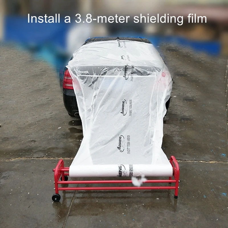 Cart Masking Film Stand 3.8m Protective Film Mobile Cutter Full Car Coverage Protective Film Holder